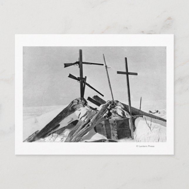 Eskimo Grave in Alaska Fotograf Postkarte (Vorderseite)