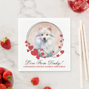 Eskimo-Hochzeitshund Servietten mit Foto