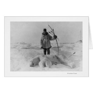Eskimo Jäger mit Polarbärenfotografie