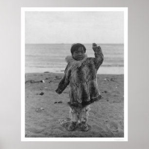 Eskimo-Kind am Alaska-Strand 1906 Poster