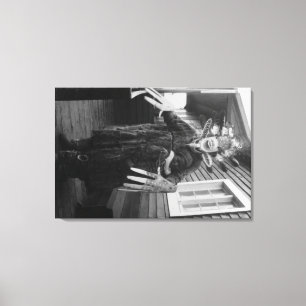 Eskimo Medicine Man and Sick Boy in Alaska Leinwanddruck