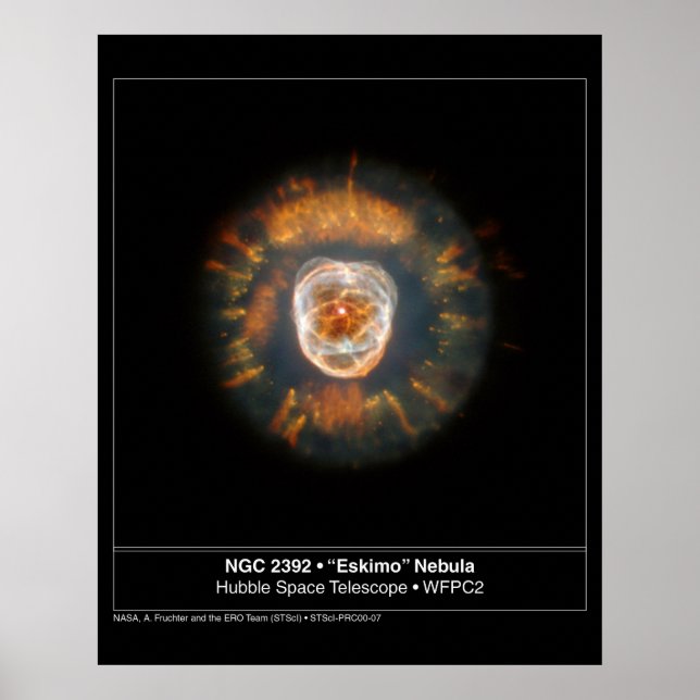 Eskimo Nebula 2392 Hubble Telescope Poster (Vorne)