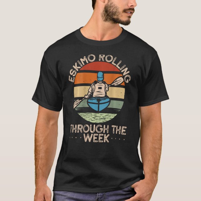 Eskimo Rolling Through The Week Backprint Canoe T-Shirt (Vorderseite)