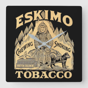 Eskimo Tobacco Quadratische Wanduhr