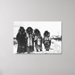 Eskimofrauen in Alaska-Fotografie Leinwanddruck
