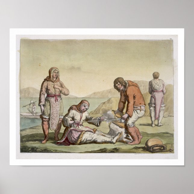 Eskimos, 1817 (Farbgravur) Poster (Vorne)