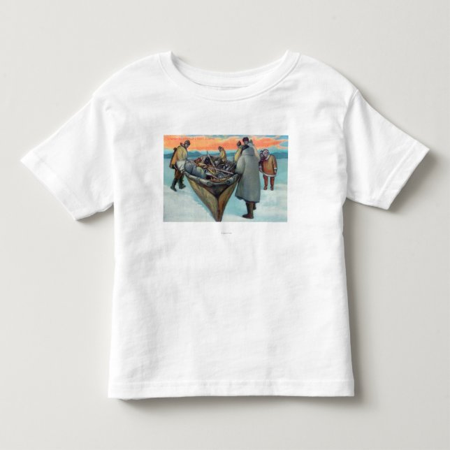 Eskimos, die Walfang-Boot starten Kleinkind T-shirt (Vorderseite)