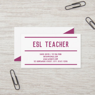 ESL Englischlehrer Visitenkarte