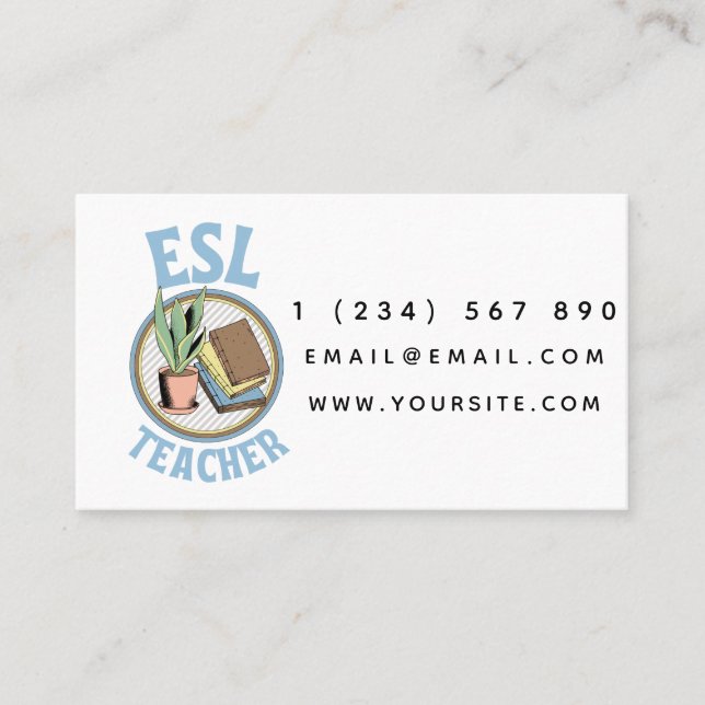 ESL Lehrer Englisch Sprachlehrer Einfache Spaß Visitenkarte (Vorderseite)