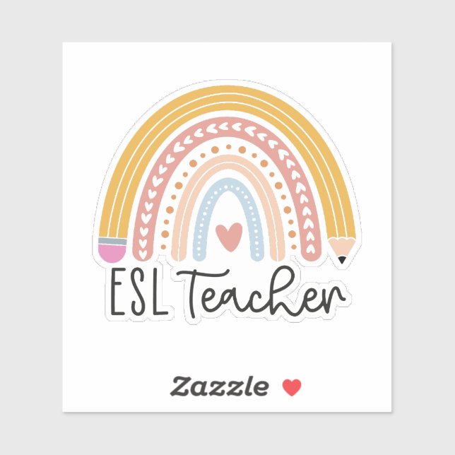 ESL-Lehrer Souvenir Retro Vintag gestressten Styl Aufkleber (Blatt)