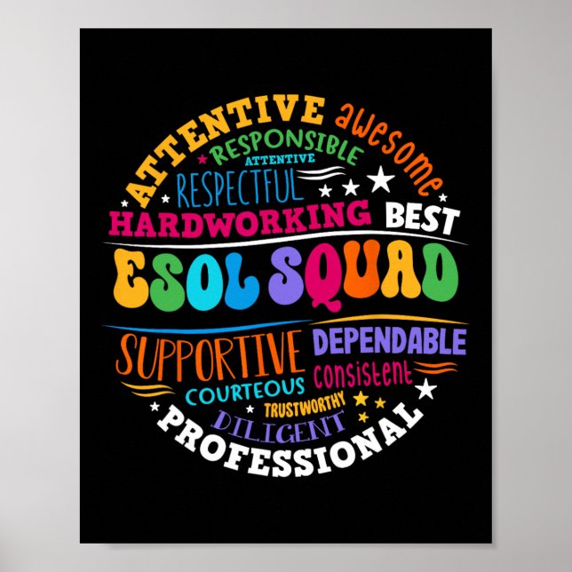 Esol Squad Teachers And Students Team Back To Scho Poster (Vorne)