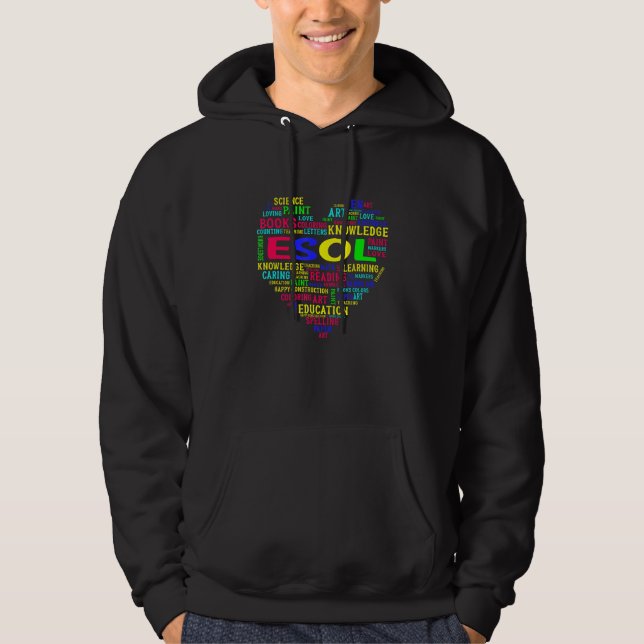 Esol Team Heart Back To School Teacher Student Hoodie (Vorderseite)