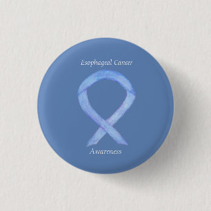 Esophageal Cancer Awareness Ribbon Custom Art Butt Button