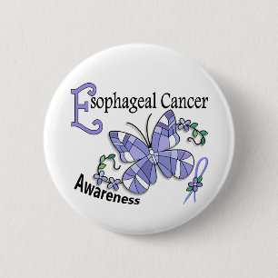 Esophageal Krebs des Buntglas-Schmetterlings-2 Button
