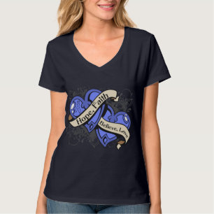 Esophageal Krebs-Hoffnungs-Glauben-Doppelherzen T-Shirt