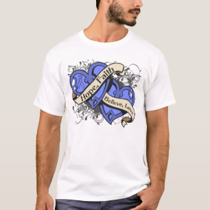 Esophageal Krebs-Hoffnungs-Glauben-Doppelherzen T-Shirt