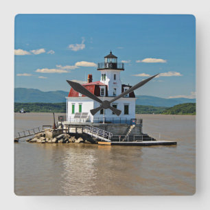 Esopus Meadows Lighthouse, New York Wall Clock Quadratische Wanduhr