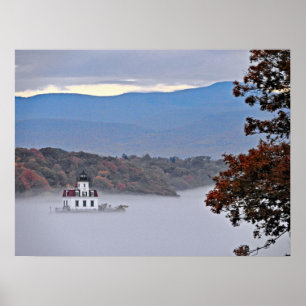 Esopus Wiesen-Leuchtturm im Nebel Poster