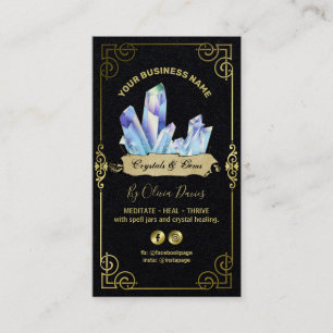 Esoteric Crystal Black Blue und Gold Visitenkarte