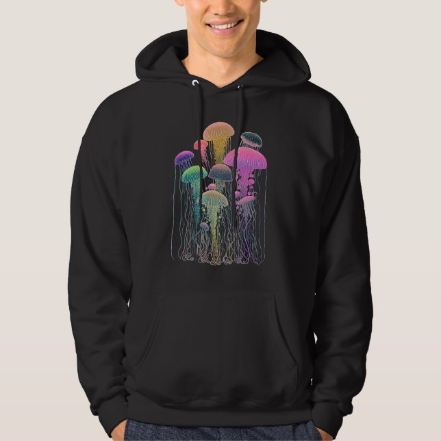 Esoteric Jellyfish Crystals Cute Illustration  1 Hoodie (Vorderseite)