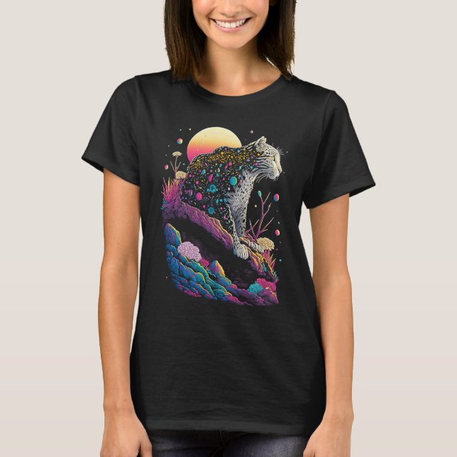 Esoteric Leopard Crystals Cute Illustration  3 T-Shirt (Vorderseite)