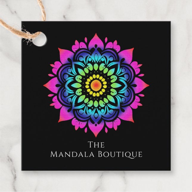Esoteric Mandala Holistic Metaphysical Boho Bright Geschenkanhänger (Vorderseite)