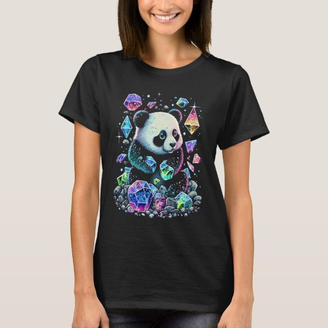 Esoteric Panda Crystals Cute Illustration  1 T-Shirt (Vorderseite)