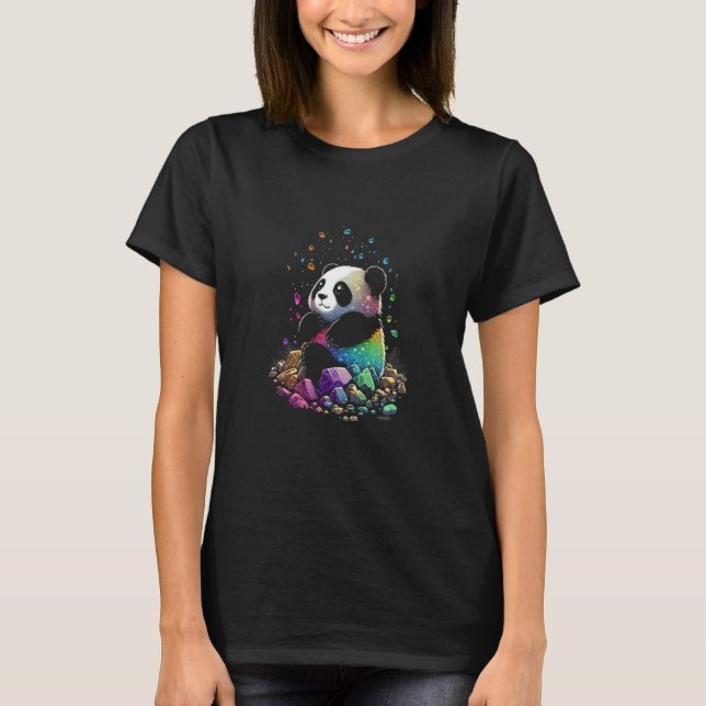 Esoteric Panda Crystals Cute Illustration  5 T-Shirt (Vorderseite)