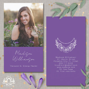 Esoteric Psychic Energy Modern Crescent Moon Foto Visitenkarte