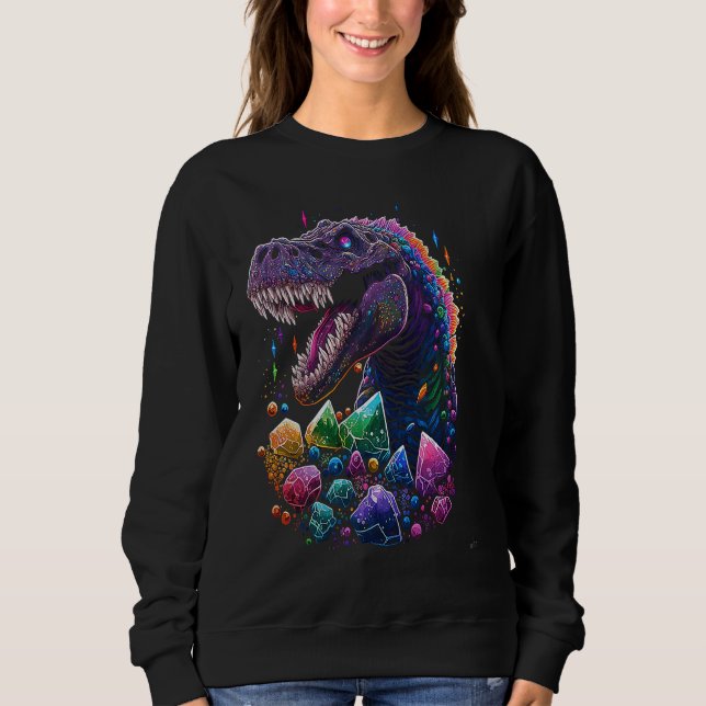 Esoteric Rex Trex Crystals Cute Illustration  1 Sweatshirt (Vorderseite)