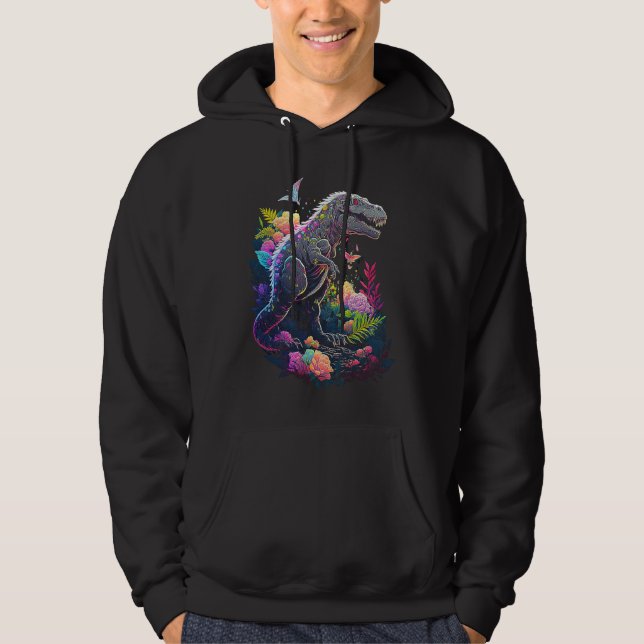 Esoteric Rex Trex Crystals Cute Illustration  2 Hoodie (Vorderseite)