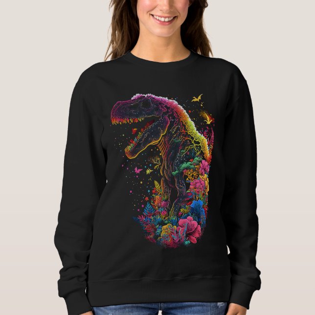 Esoteric Rex Trex Crystals Cute Illustration  4 Sweatshirt (Vorderseite)