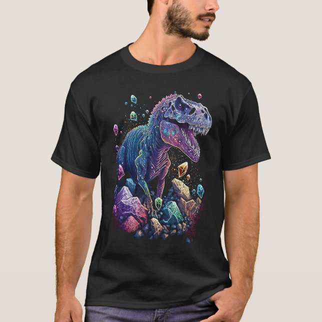 Esoteric Rex Trex Crystals Cute Illustration  5 T-Shirt (Vorderseite)