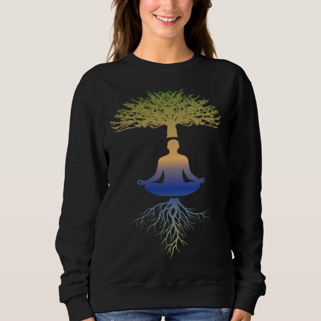 ESOterik Tree of Life Yoga Tree of Life Meditation Sweatshirt (Vorderseite)