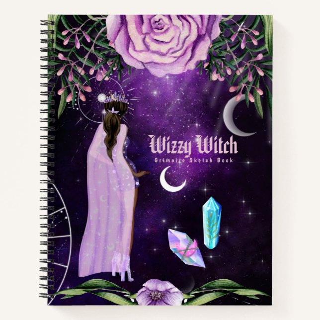 Esotérique Cahier de bord Grimoire violet (Devant)