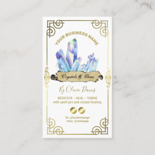 Esotérique Crystal Blanc Bleu Et Carte de visite 