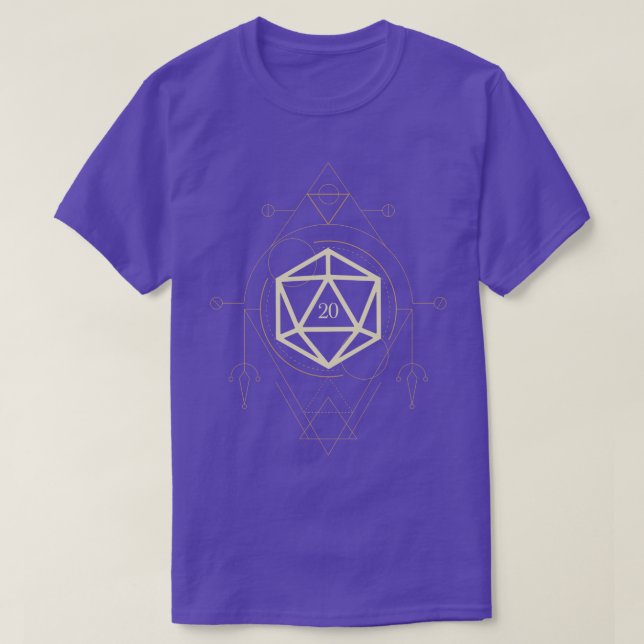 Esoterische Polyhedral D20 Dice Tarot Eleven T-Shirt (Design vorne)