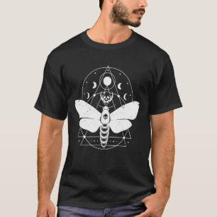 Esoterische spirituelle Mondphasen Moth Creepy Lin T-Shirt
