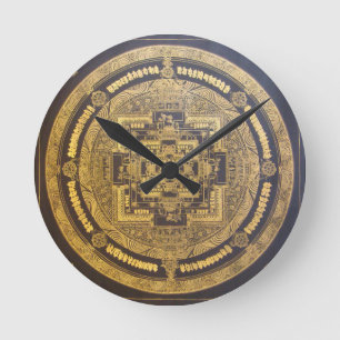 ESOTERISCHES MANDALA-Wanduhr-Design Runde Wanduhr