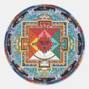 ESOTERISCHES STRAHLENDES MANDALA RUNDER AUFKLEBER