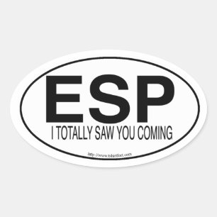 ESP Lustiger Euro-Oval-Aufkleber Stil Slogan  Ovaler Aufkleber