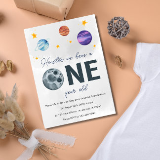 Espace 1 an Anniversaire Fête Invitation