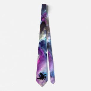 Espace Imaginaire Nebula Dragon bleu rose Cravate