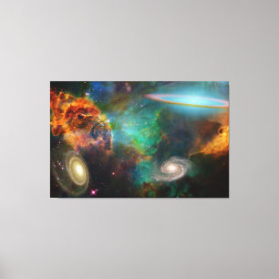 Espace Profond Belles Couleurs Espace Rayons Toile
