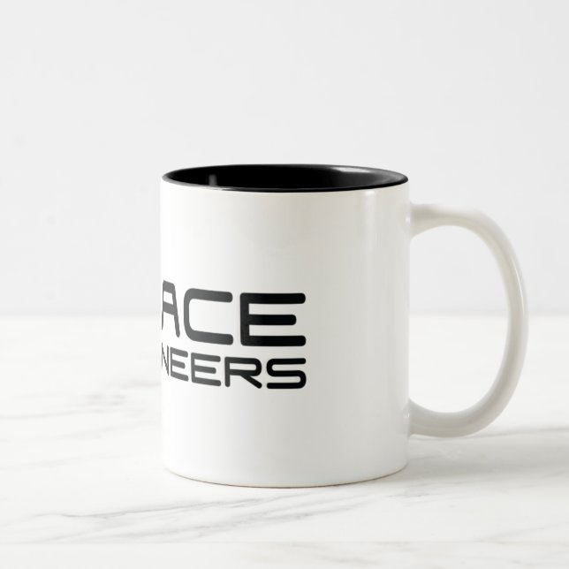 Espacez logo blanc/noir à deux tons de tasse (Droit)