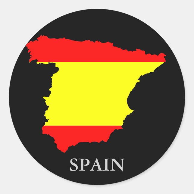 Espagne carte et drapeau - autocollant (Devant)