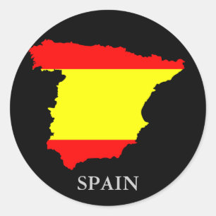 Espagne carte et drapeau - autocollant