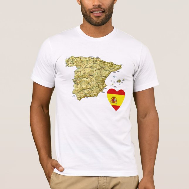 Espagne - Coeur du drapeau et T-shirt (Devant)