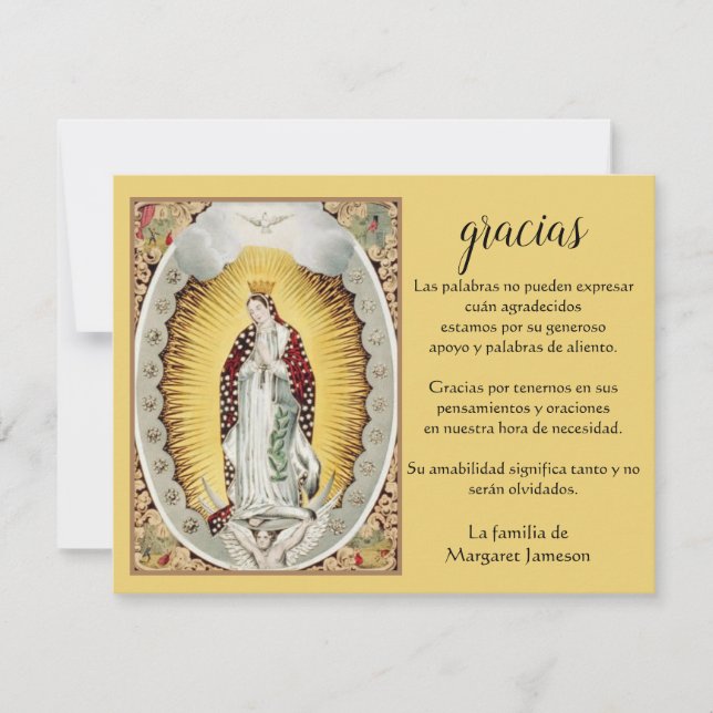 Espagne Mary Guadalupe Merci Condolence (Devant)