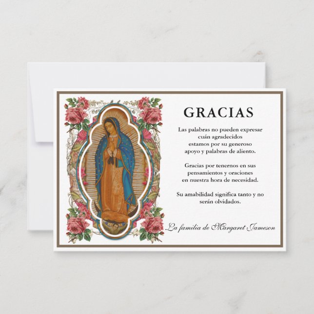 Espagne Mary Guadalupe Merci Condolence (Devant)